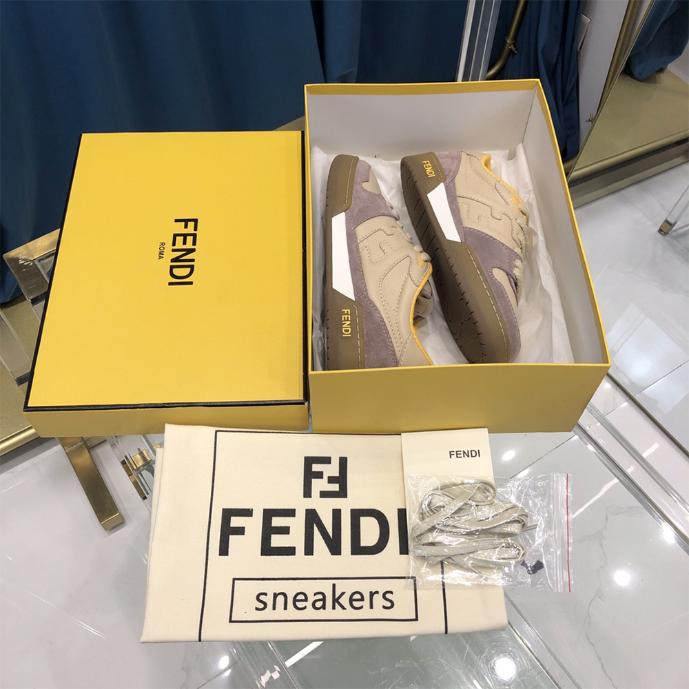 Fendi Match Beige Suede Low-tops - DesignerGu