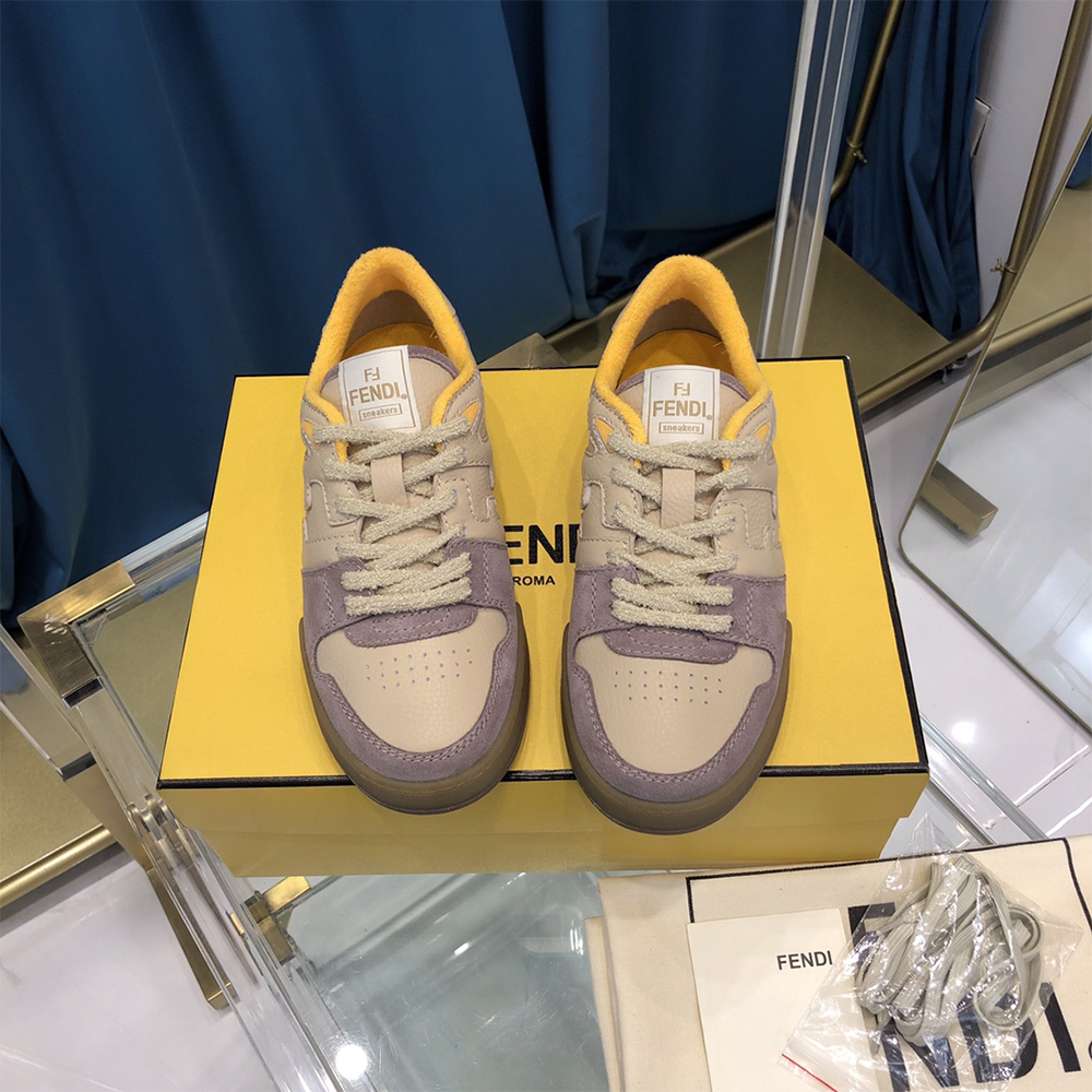 Fendi Match Beige Suede Low-tops - DesignerGu