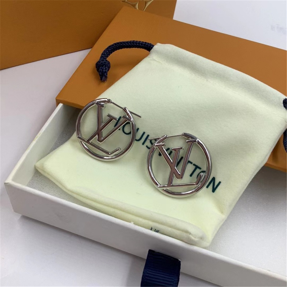 Louis Vuitton Logo Earrings - DesignerGu