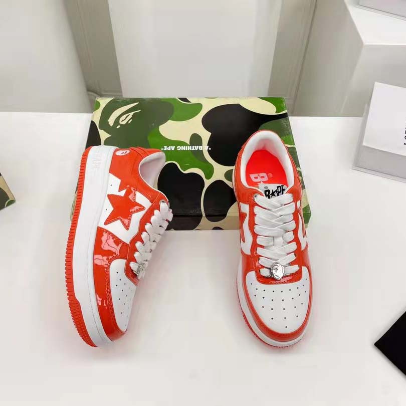 Bape A Bathing Ape Sta Low Orange Sneaker - DesignerGu