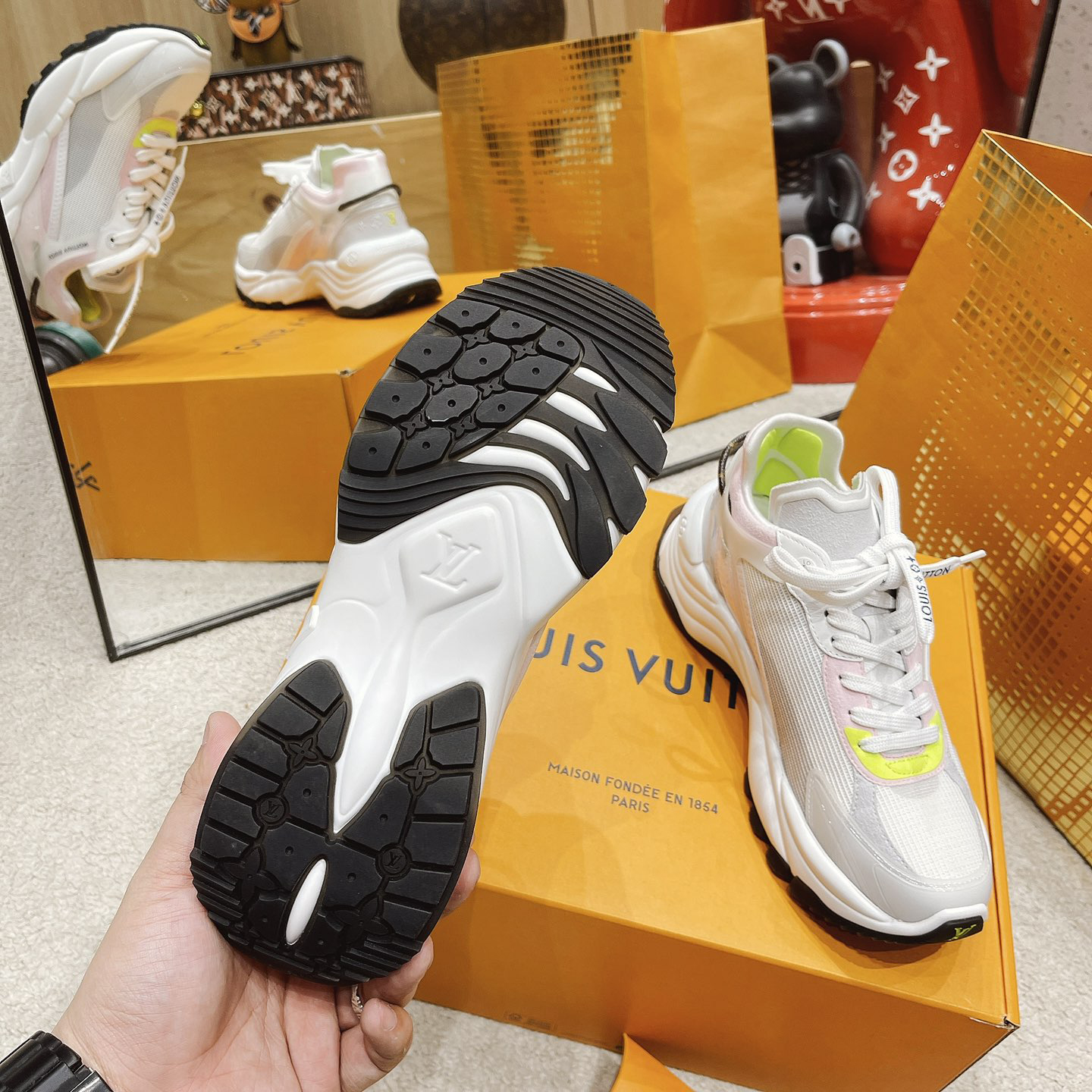 Louis Vuitton Run 55 Sneaker In Grey - DesignerGu