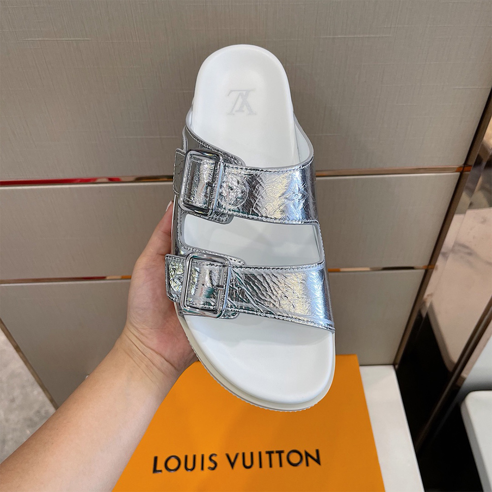 Louis Vuitton Trainer Mule In Silver - DesignerGu