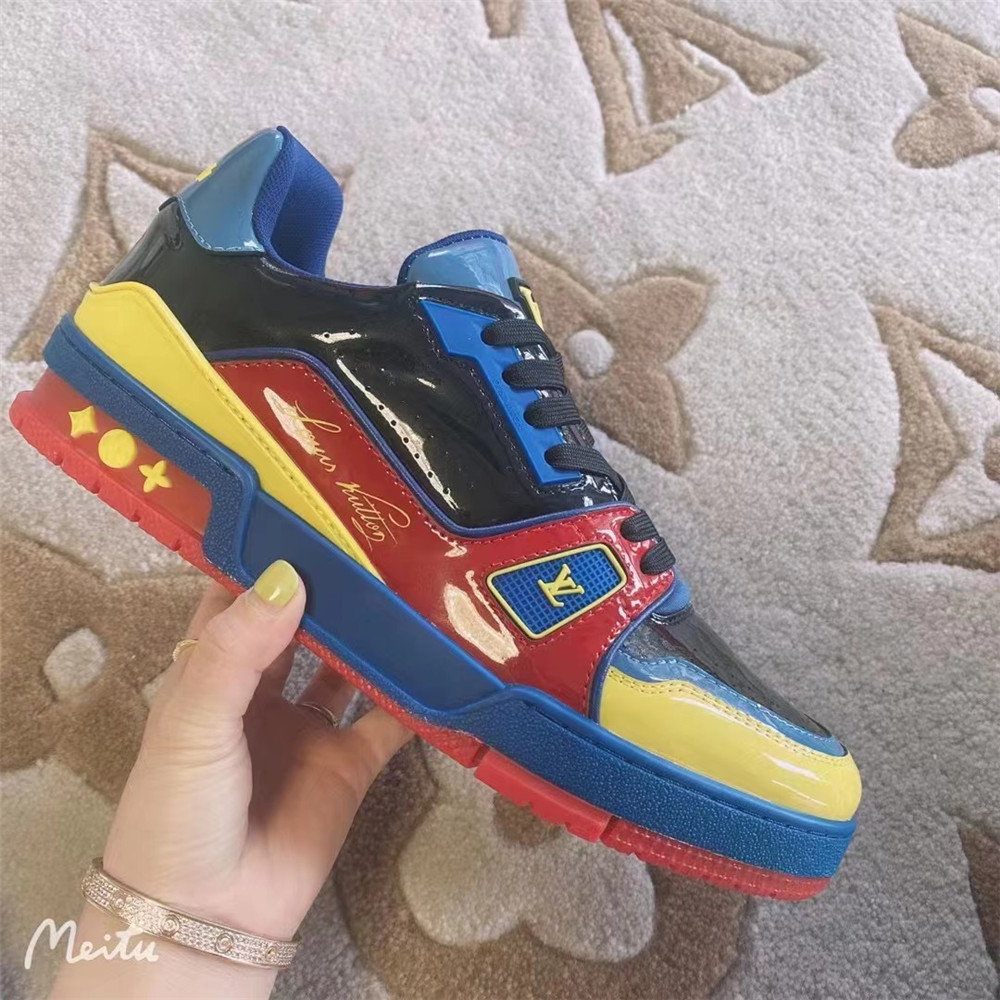 Louis Vuitton Trainer Sneaker Blue&Yellow&Red - DesignerGu