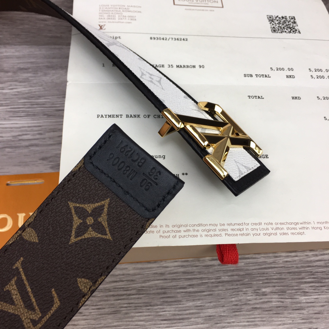 Louis Vuitton Shape 40MM Reversible Belt - DesignerGu