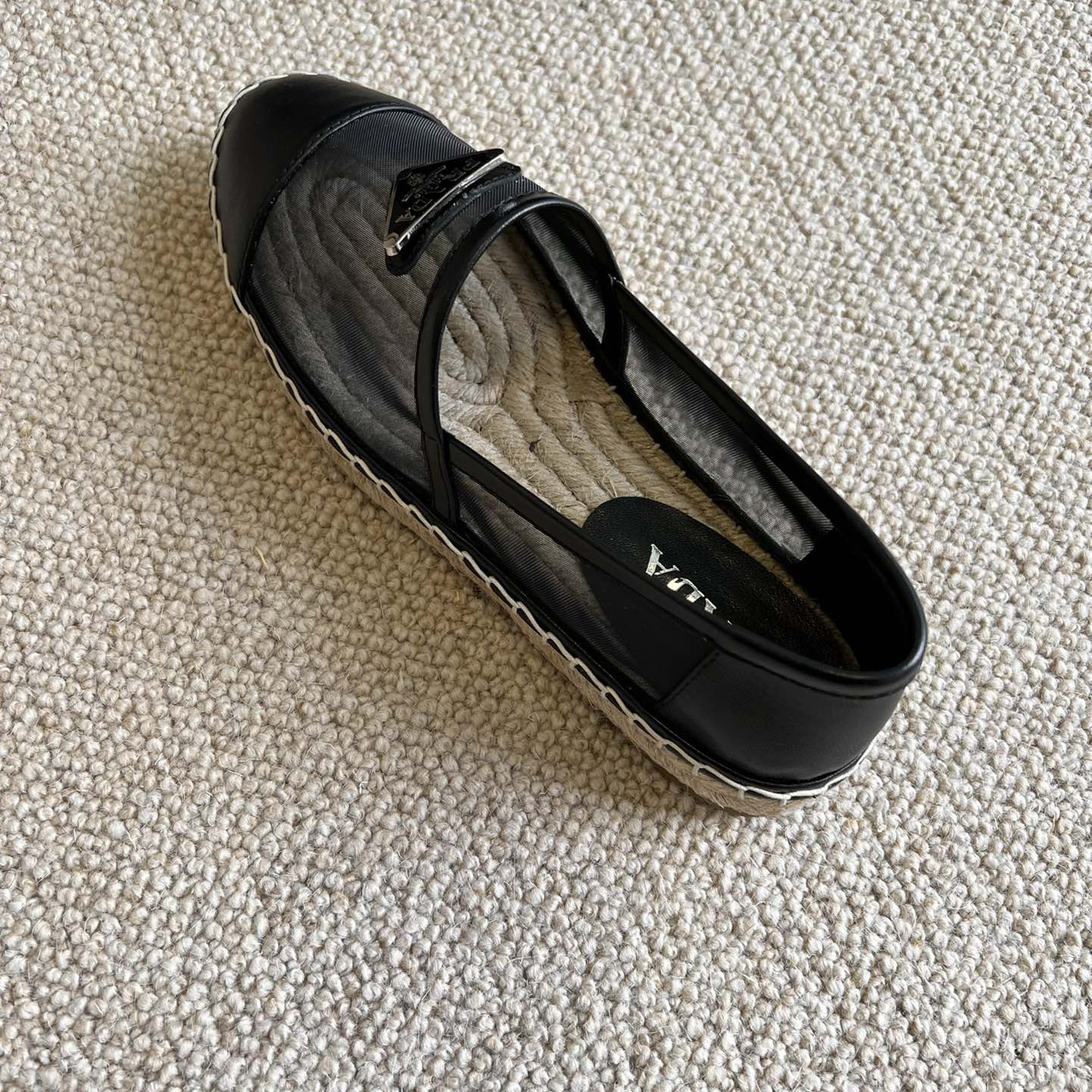 Prada  Logo  Woman Black Loafers - DesignerGu