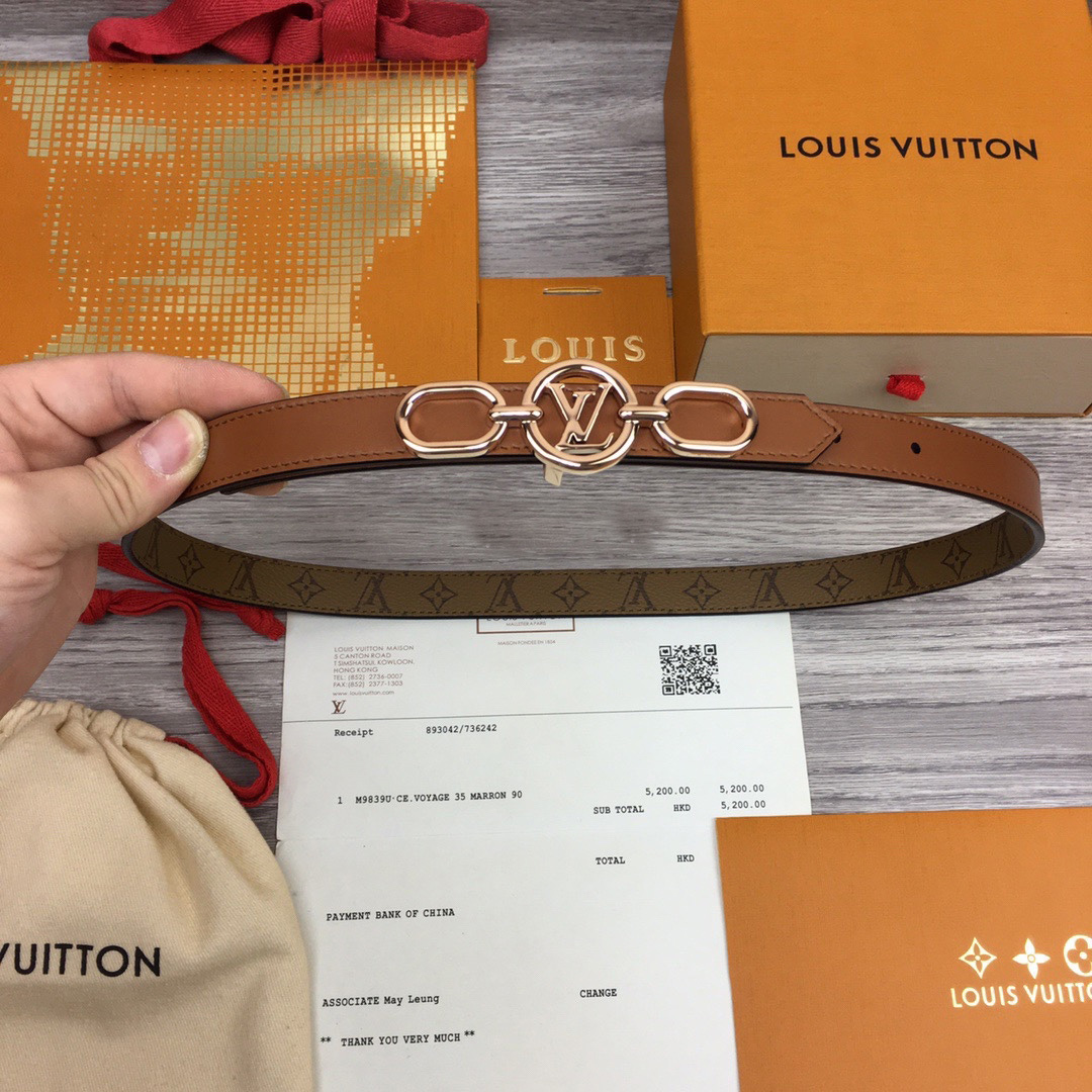 Louis Vuitton Squared LV 20mm Belt - DesignerGu