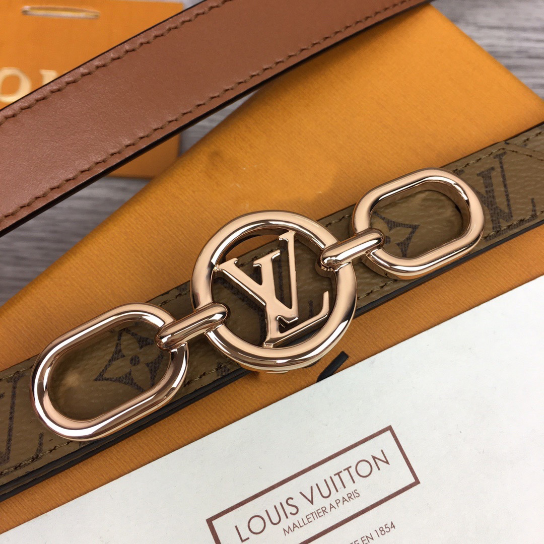 Louis Vuitton Squared LV 20mm Belt - DesignerGu