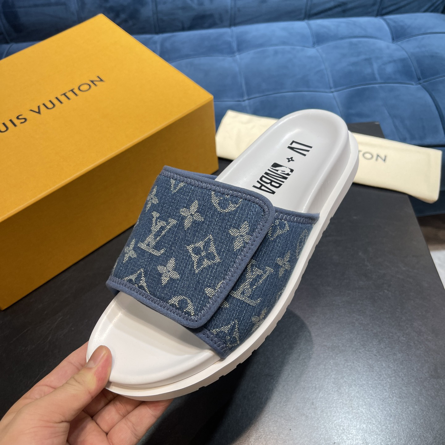 Louis Vuitton x NBA Monogram Slipper - DesignerGu