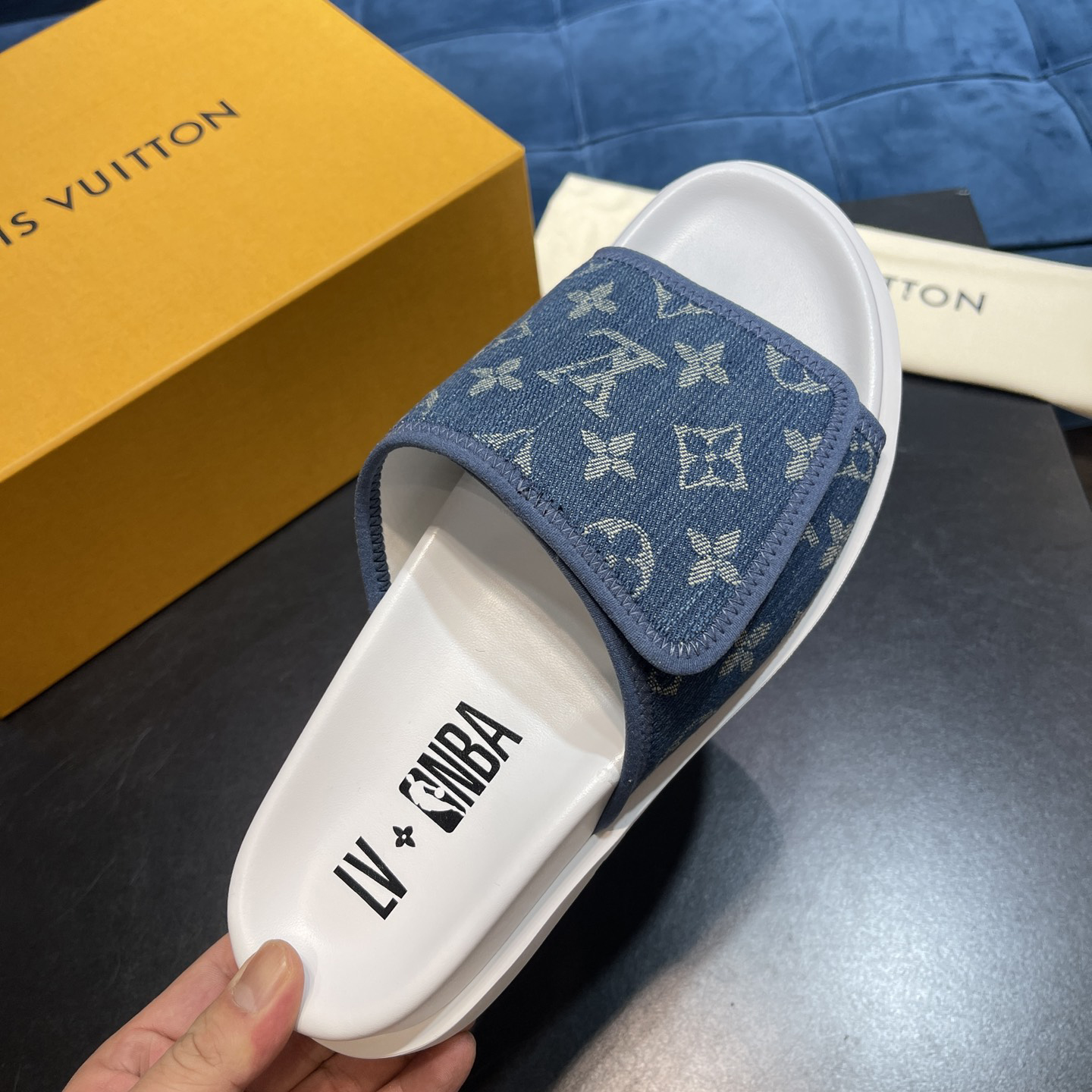 Louis Vuitton x NBA Monogram Slipper - DesignerGu