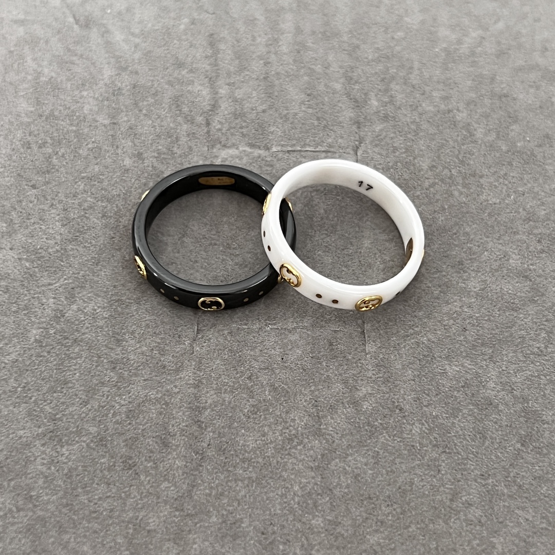 Gucci Icon Ring 18k With Interlocking G In Black - DesignerGu