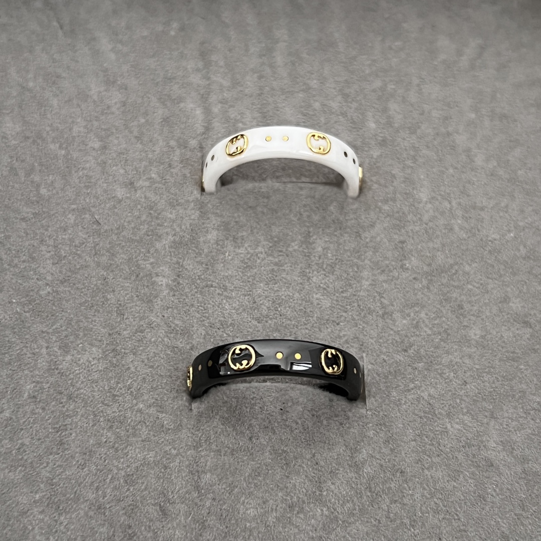 Gucci Icon Ring 18k With Interlocking G In Black - DesignerGu