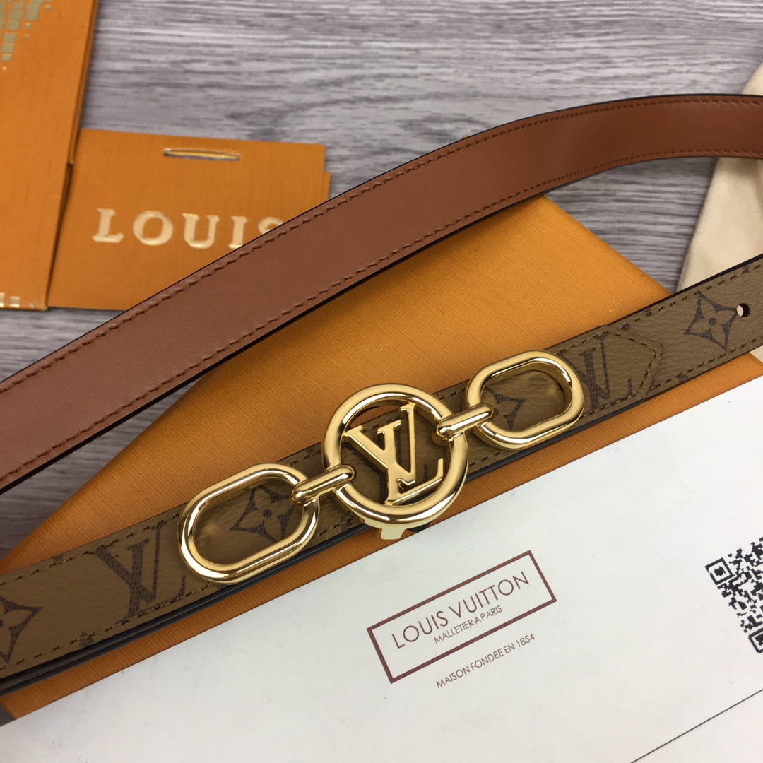 Louis Vuitton Squared LV 20mm Belt - DesignerGu