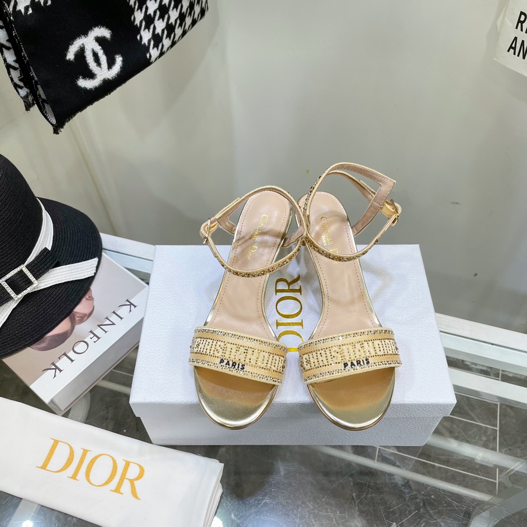 Dior Logo High Heeled Sandals(6.5CM) - DesignerGu