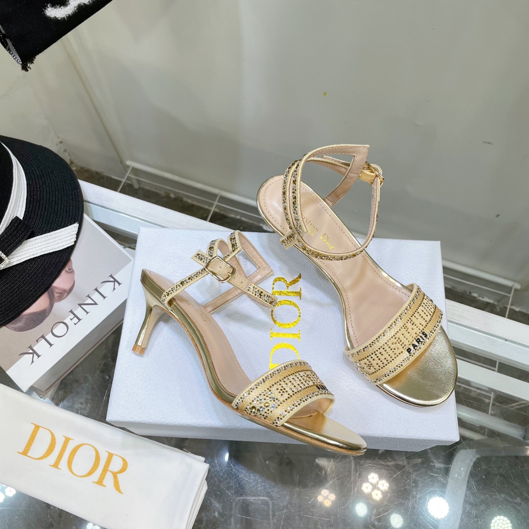 Dior Logo High Heeled Sandals(6.5CM) - DesignerGu