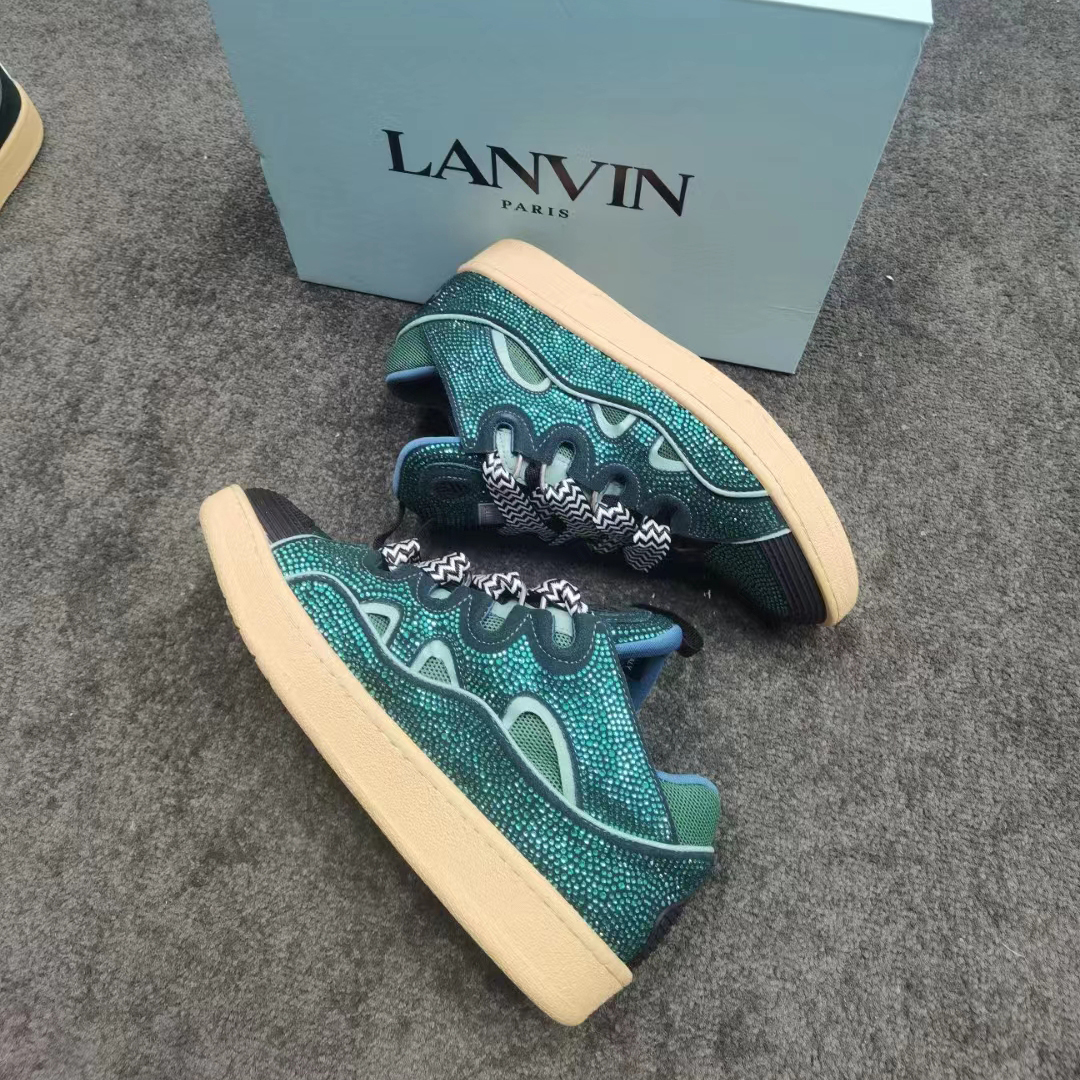 Lanvin Curb Lace-Up Sneakers - DesignerGu