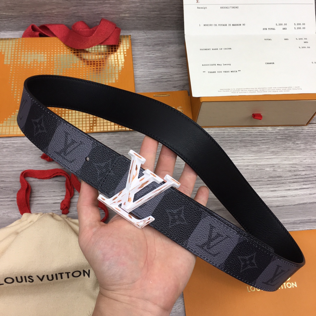 Louis Vuitton Squared LV 40mm Belt - DesignerGu