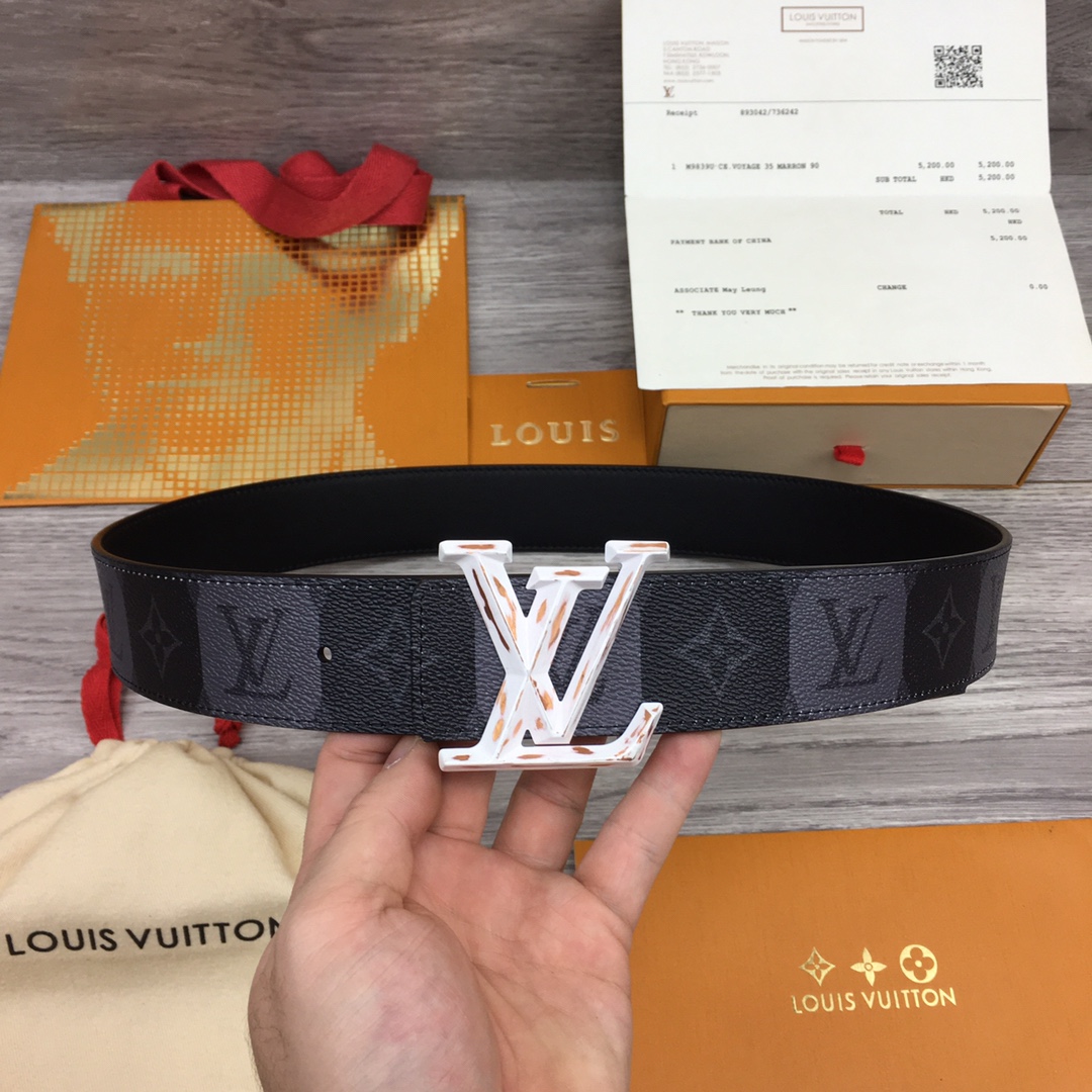 Louis Vuitton Squared LV 40mm Belt - DesignerGu