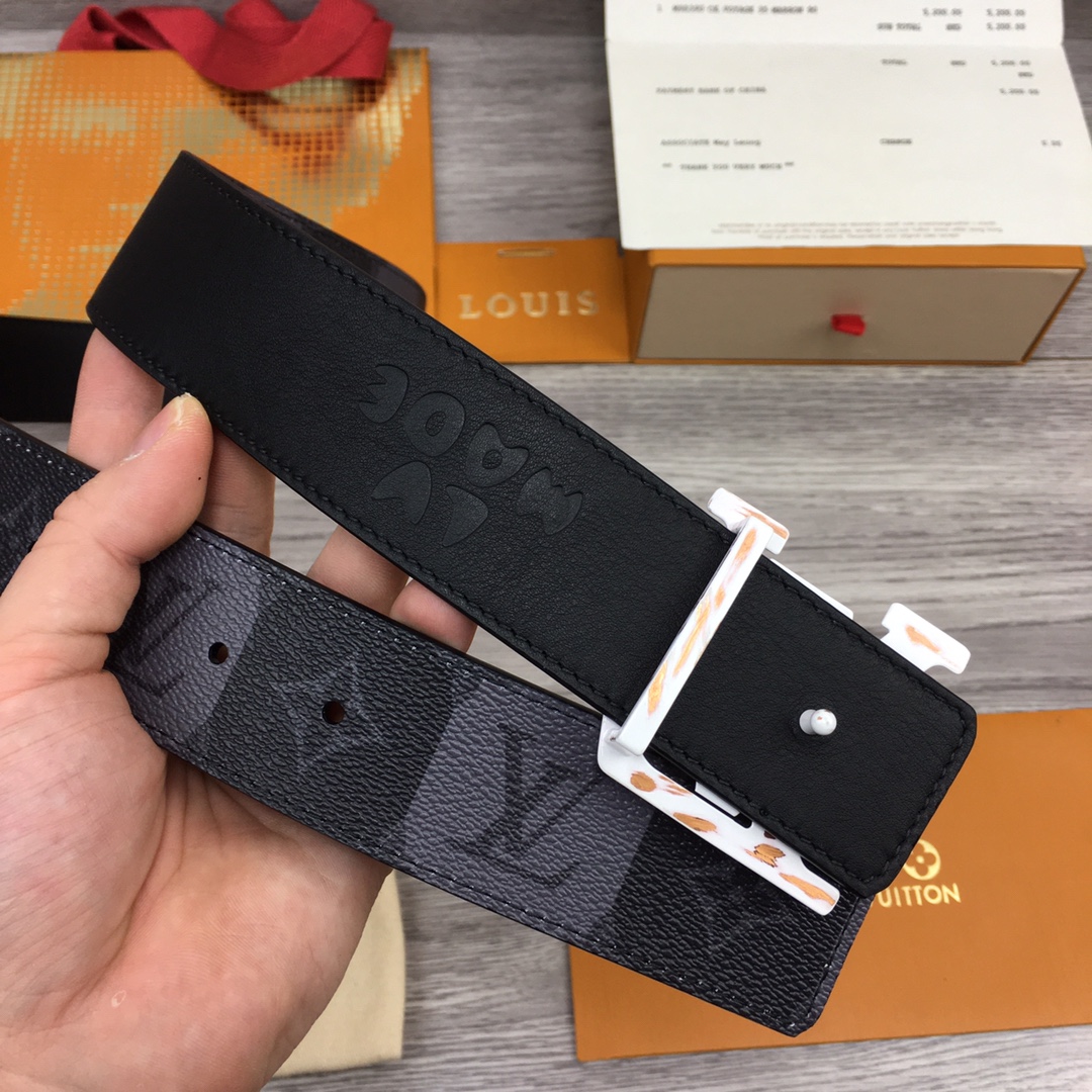 Louis Vuitton Squared LV 40mm Belt - DesignerGu