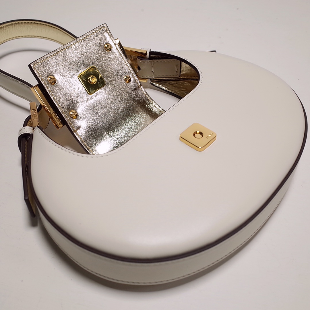 Fendi Cookie White Leather Mini Handbag（22-17.5-4.5cm） - DesignerGu