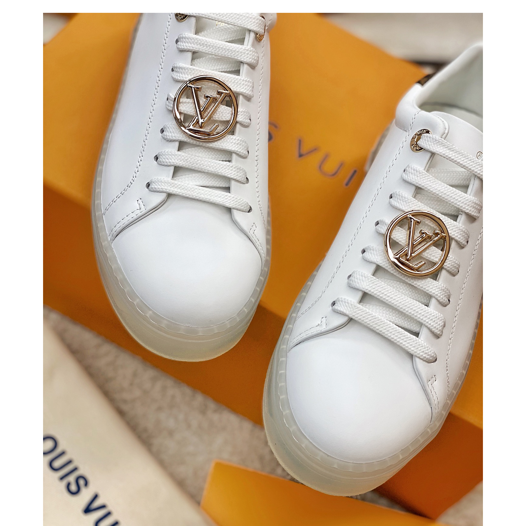 Louis Vuitton Logo Transparent Sole Sneaker  - DesignerGu