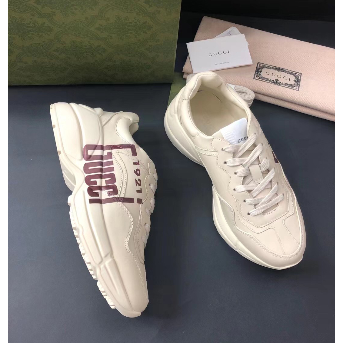 Gucci Men's Rhyton Sneaker In White - DesignerGu