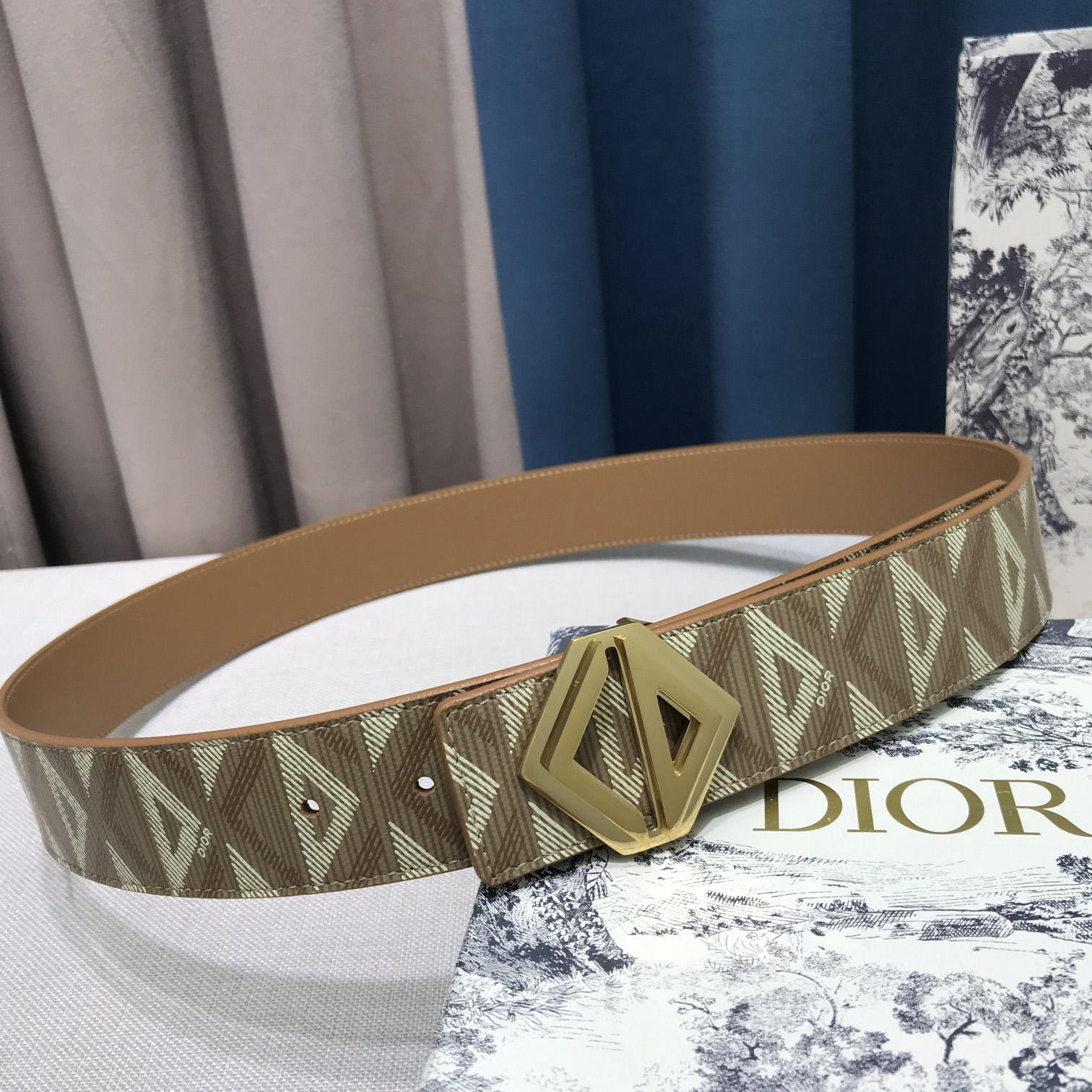 Dior CD Diamond Print  35mm Reversible Belt  - DesignerGu