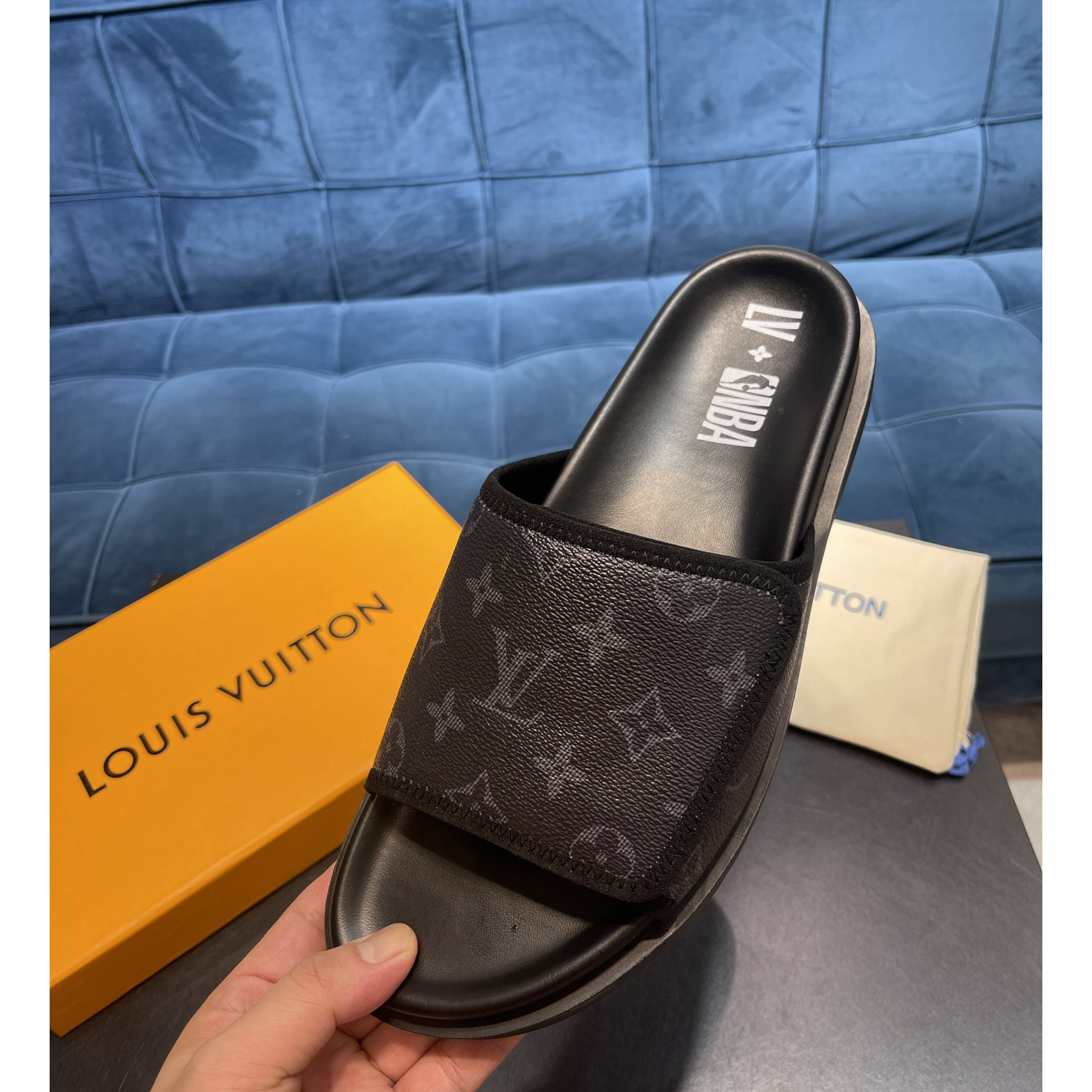 Louis Vuitton x NBA Monogram Slipper - DesignerGu