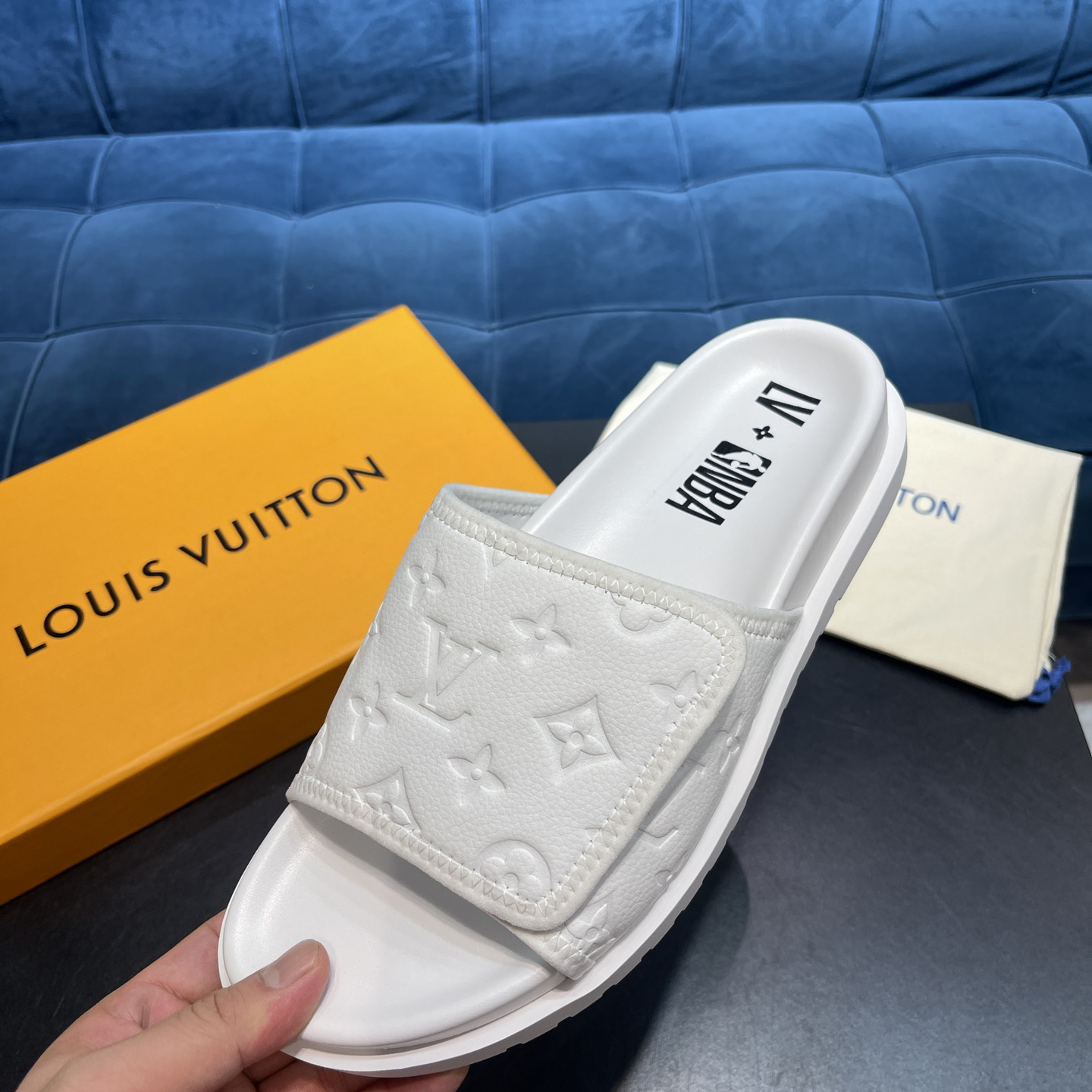 Louis Vuitton x NBA Monogram Slipper - DesignerGu