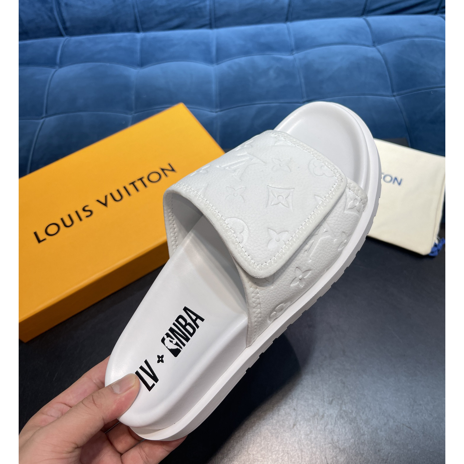 Louis Vuitton x NBA Monogram Slipper - DesignerGu