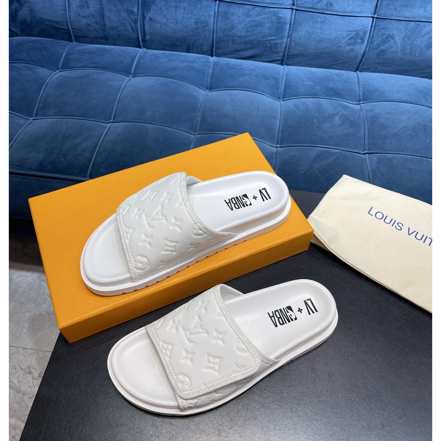 Louis Vuitton x NBA Monogram Slipper - DesignerGu