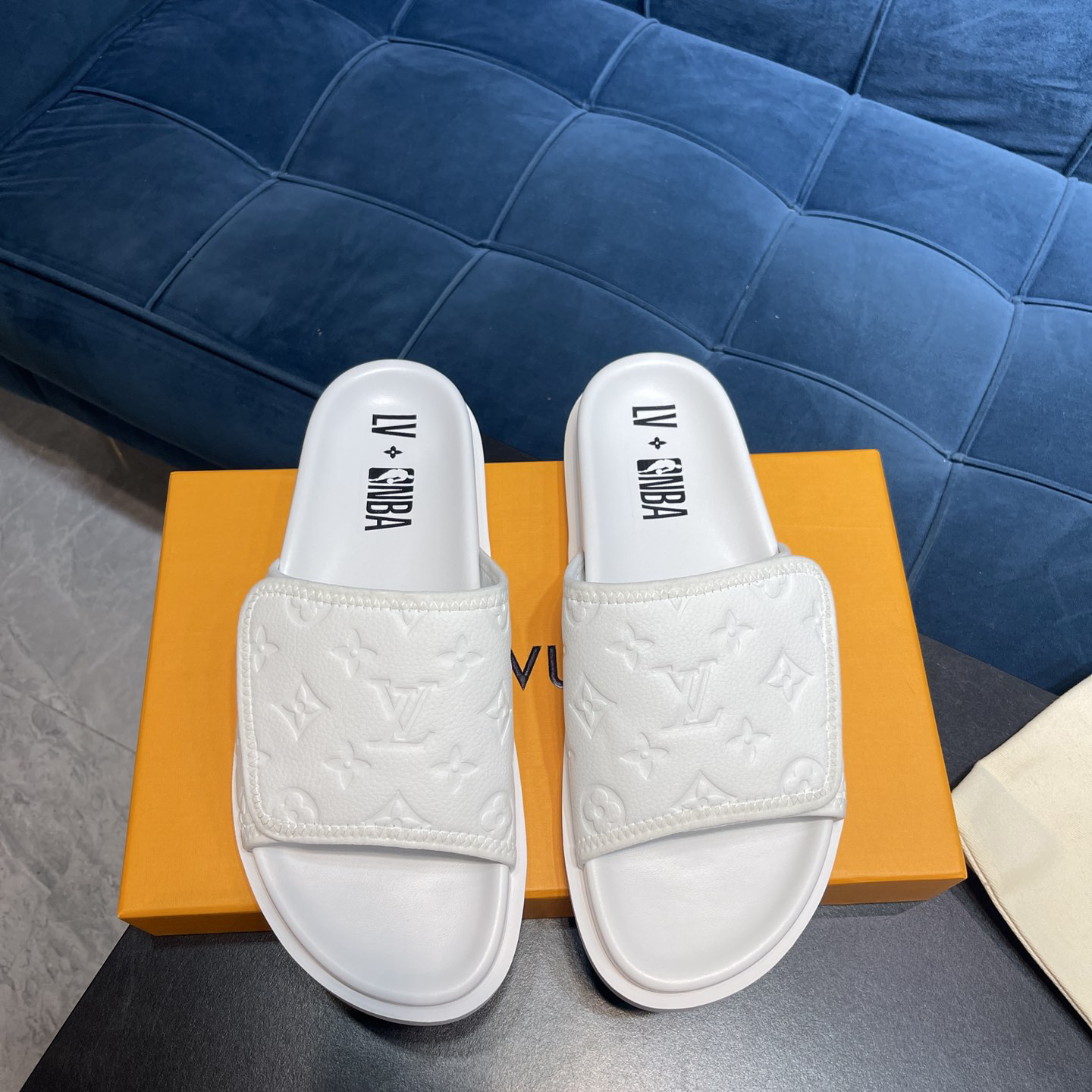 Louis Vuitton x NBA Monogram Slipper - DesignerGu