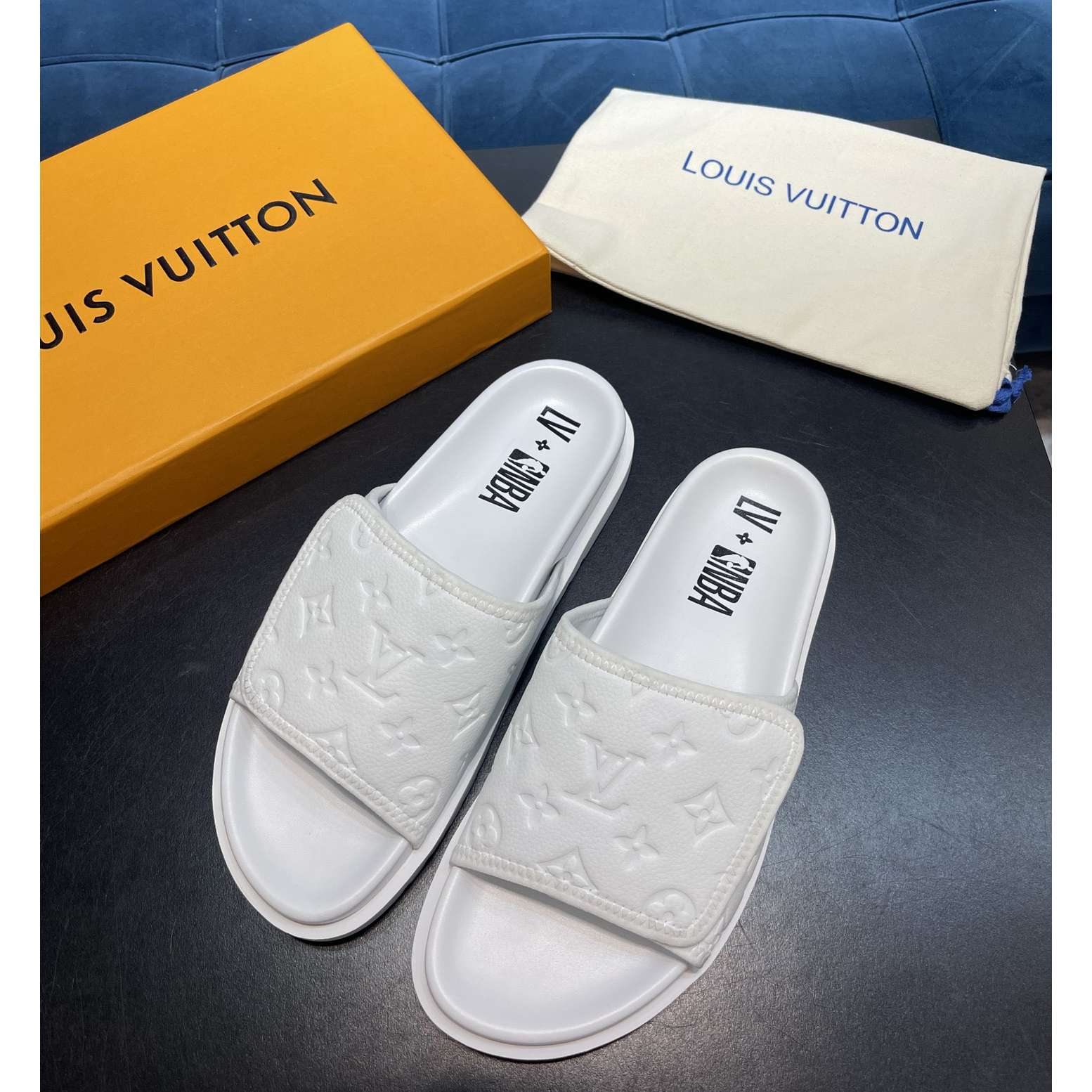 Louis Vuitton x NBA Monogram Slipper - DesignerGu