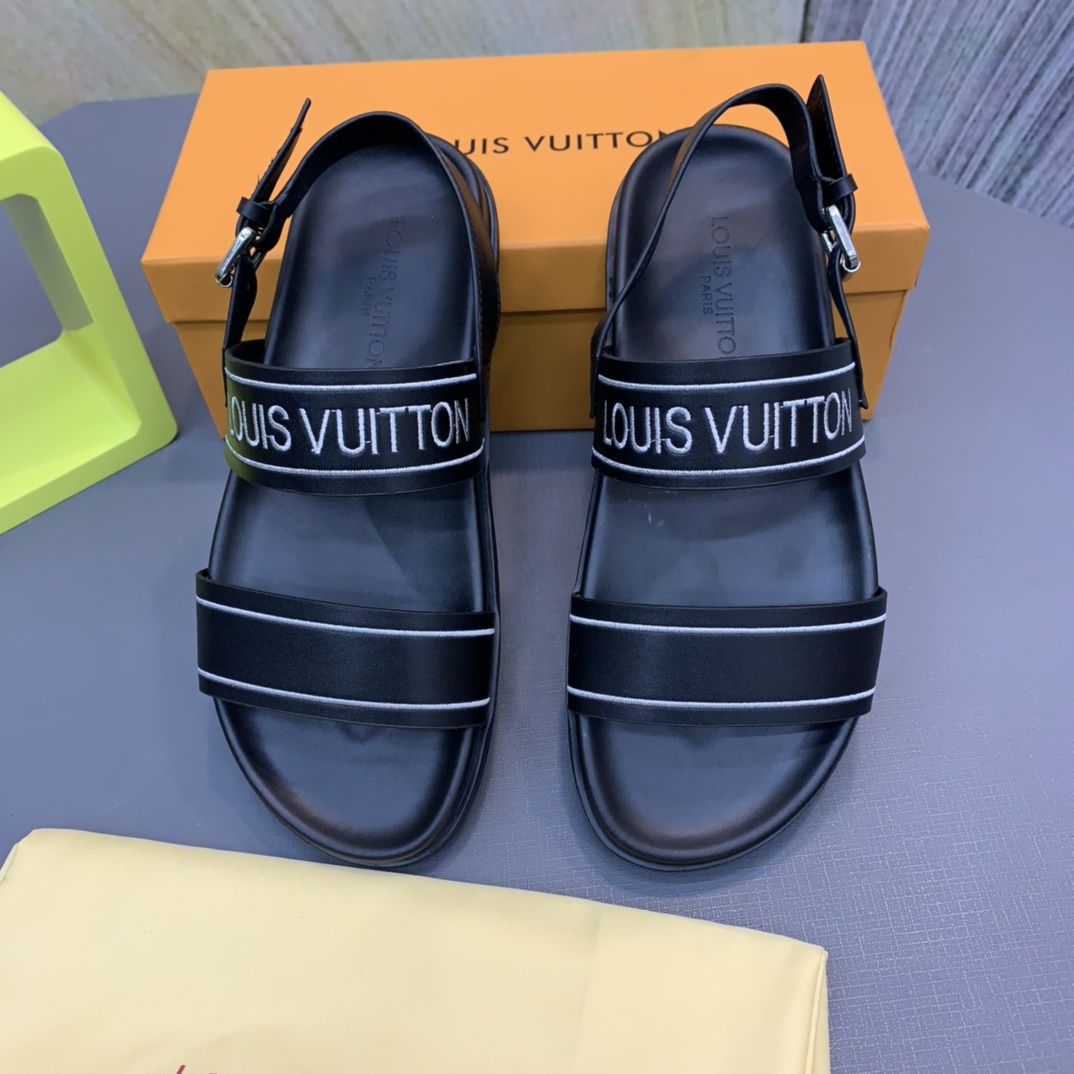 Louis Vuitton Logo Sandals - DesignerGu