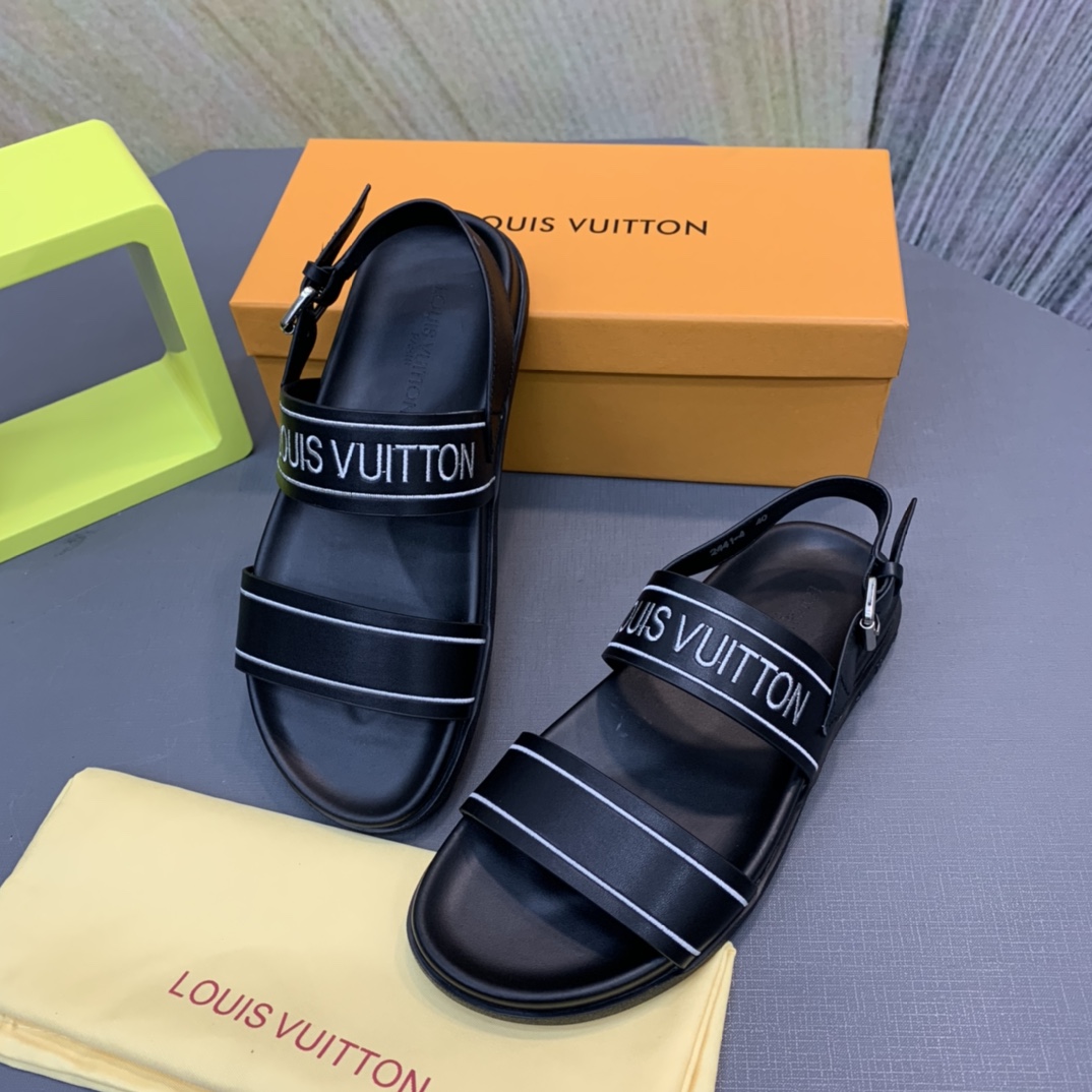 Louis Vuitton Logo Sandals - DesignerGu