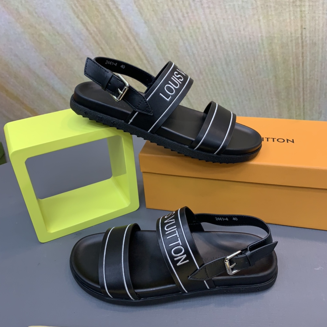 Louis Vuitton Logo Sandals - DesignerGu