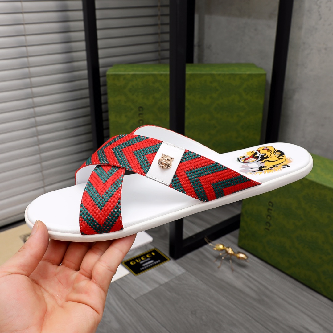 Gucci Web Slide Sandal - DesignerGu