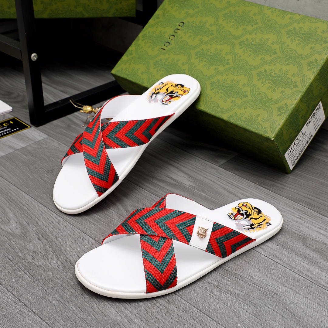 Gucci Web Slide Sandal - DesignerGu