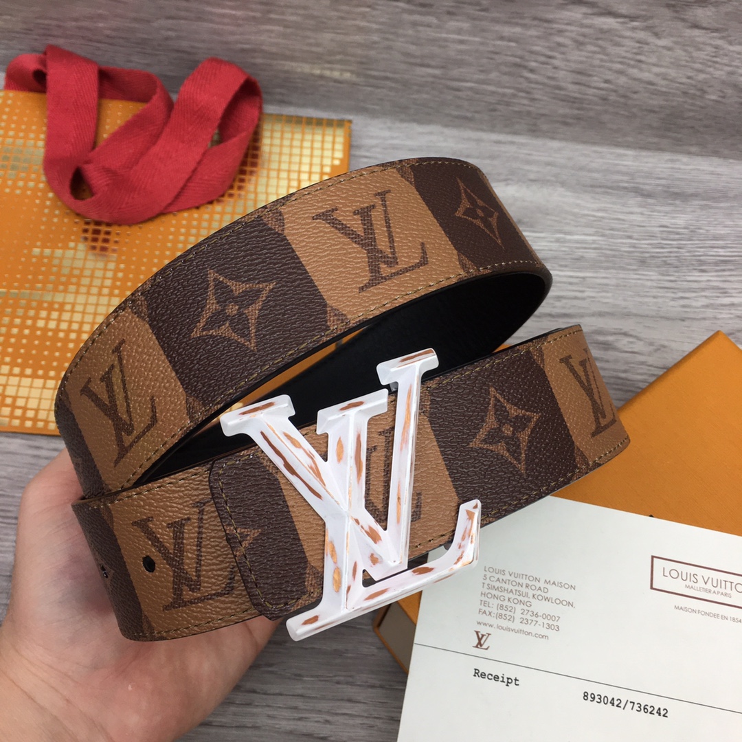 Louis Vuitton Squared LV 40mm Belt - DesignerGu