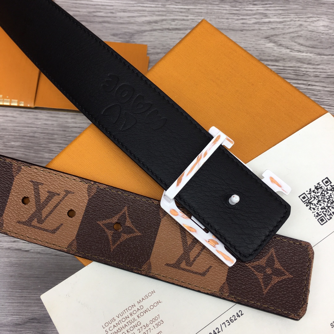 Louis Vuitton Squared LV 40mm Belt - DesignerGu