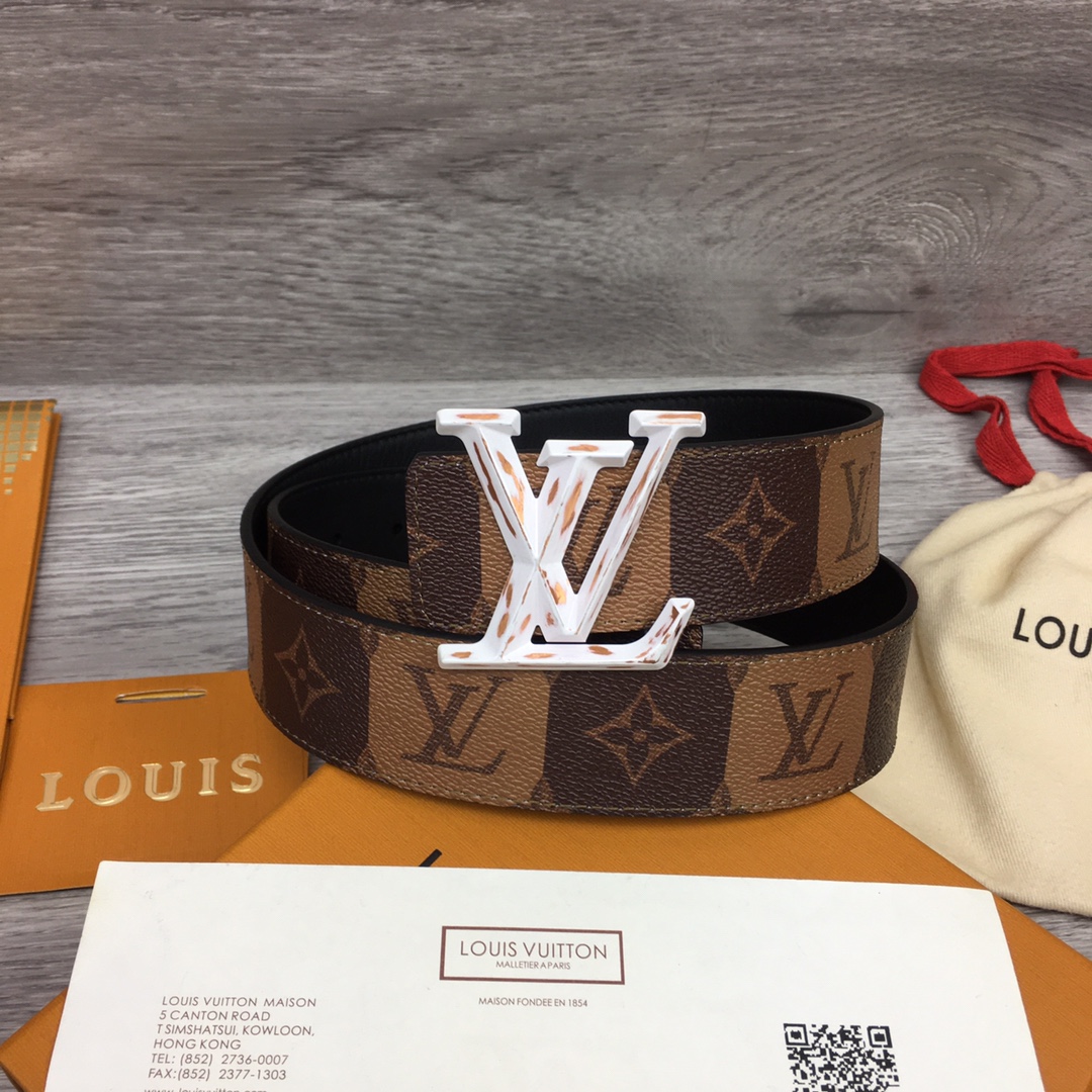 Louis Vuitton Squared LV 40mm Belt - DesignerGu