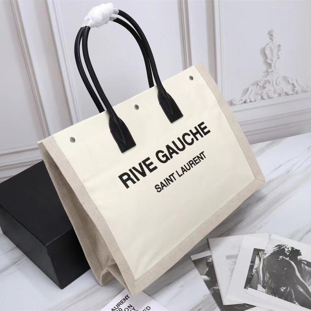 Saint Laurent Rive Gauche Canvas Tote(48-36-16cm) - DesignerGu