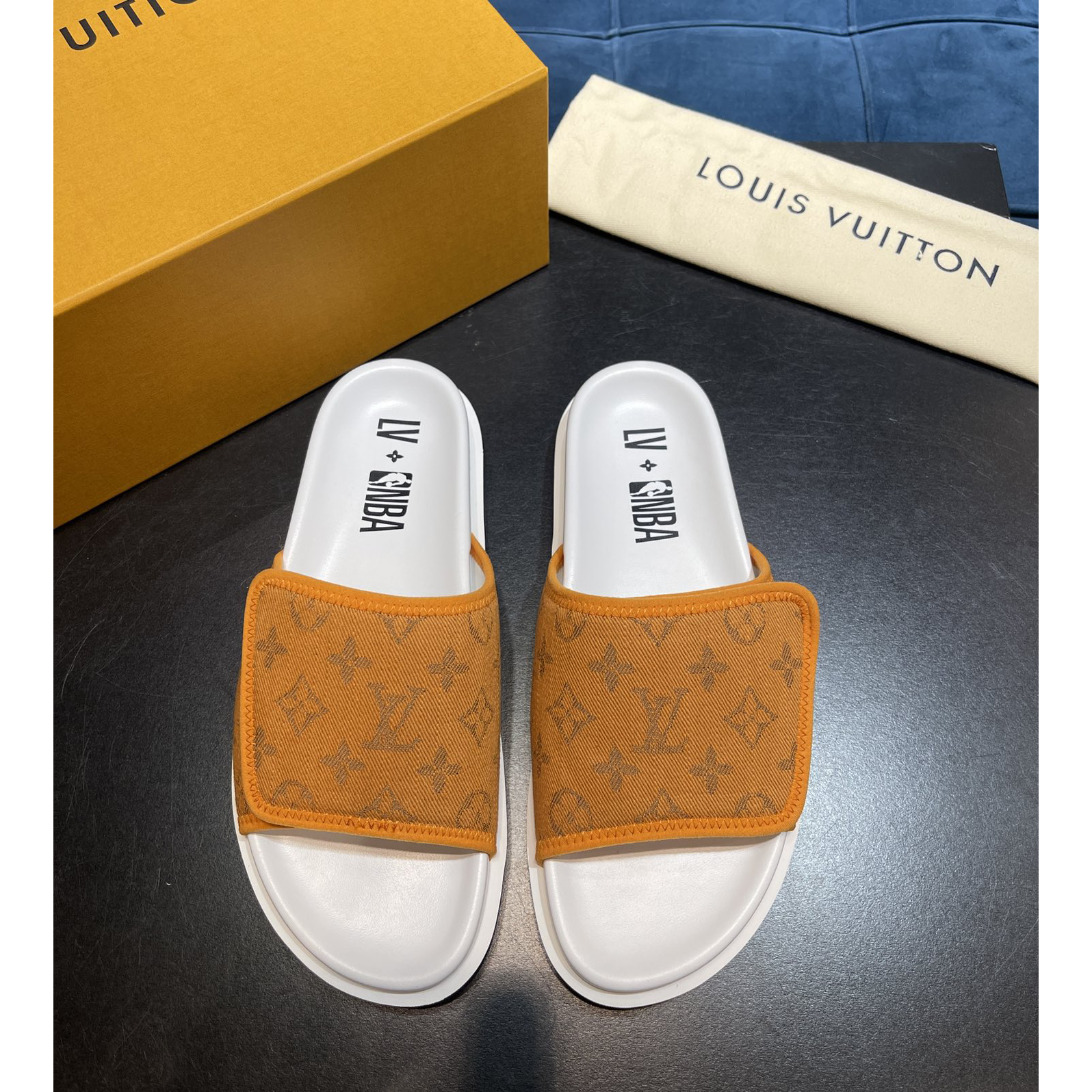 Louis Vuitton x NBA Monogram Slipper - DesignerGu