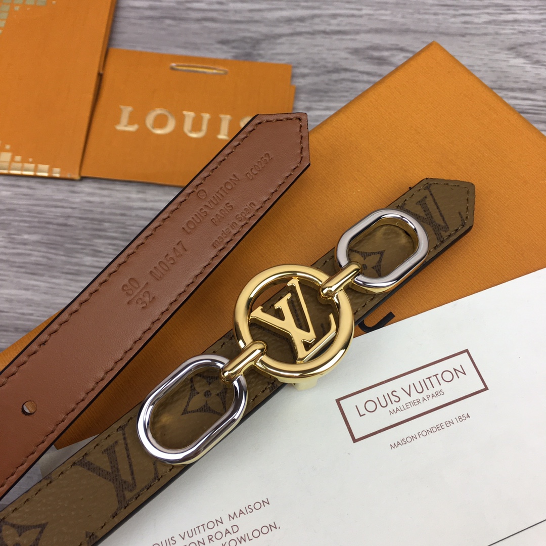 Louis Vuitton Squared LV 20mm Belt - DesignerGu