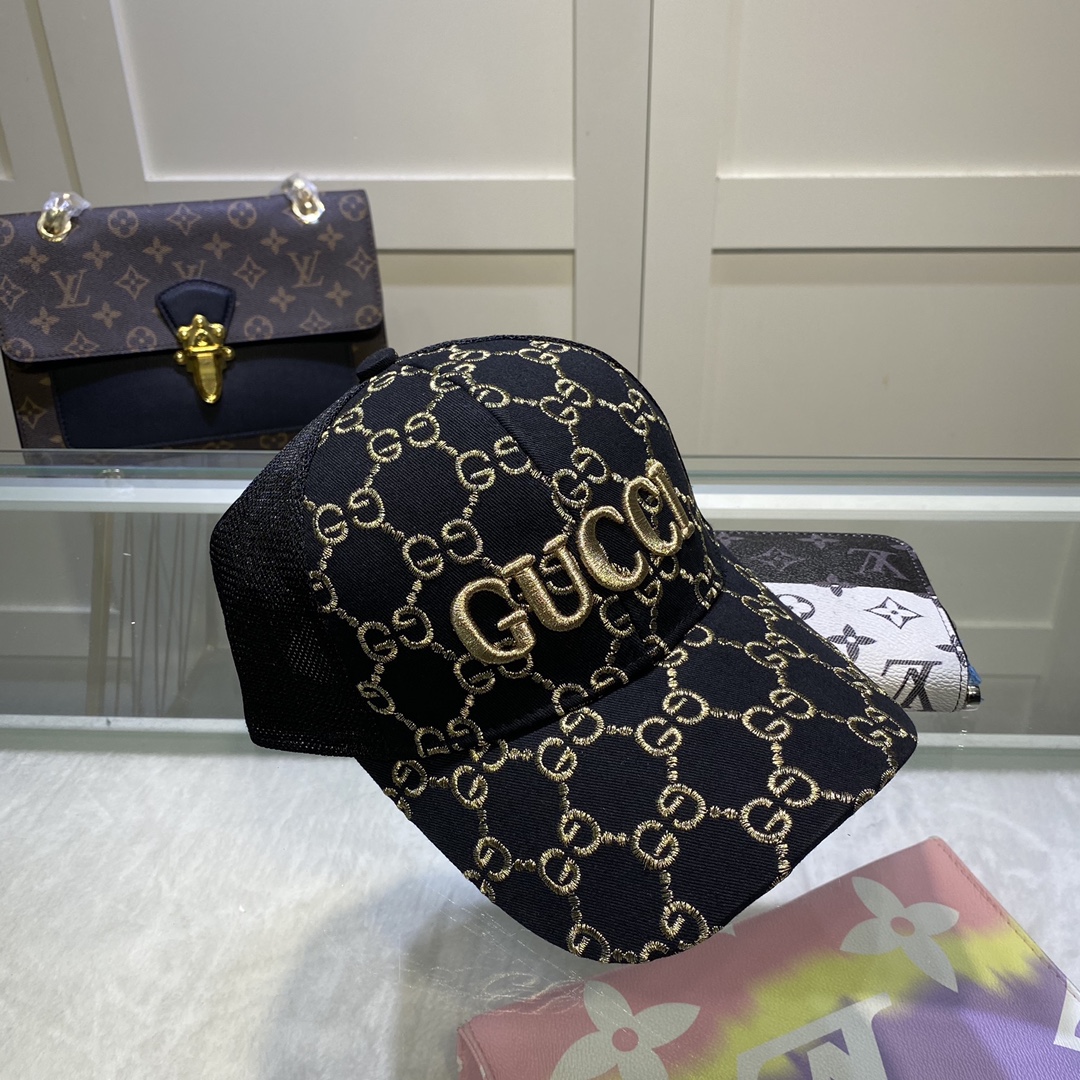 Gucci GG  Baseball Cap In Black - DesignerGu