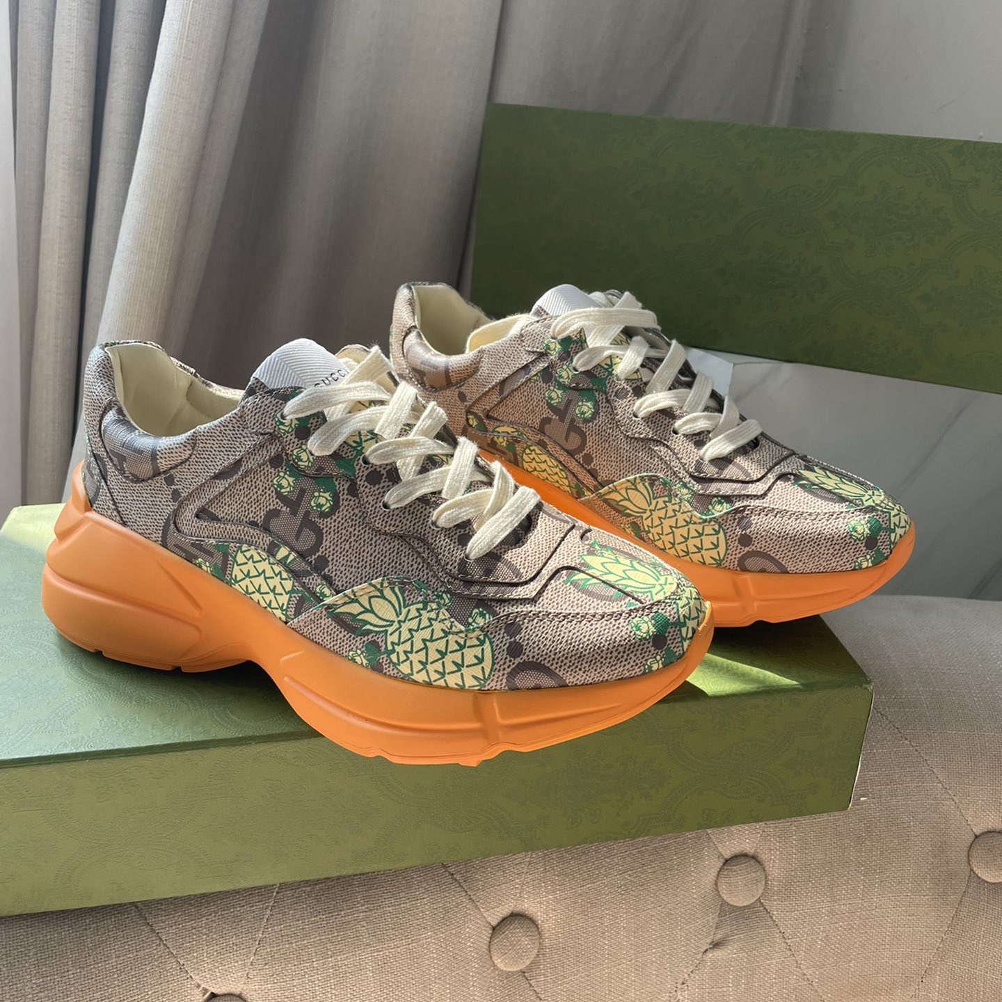 Gucci Pineapple Rhyton Sneaker - DesignerGu