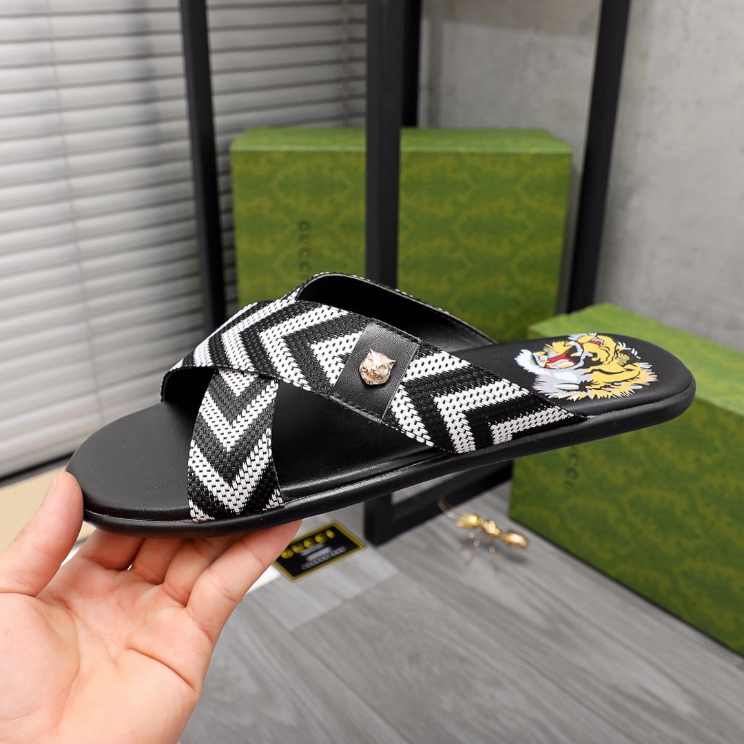 Gucci Web Slide Sandal - DesignerGu