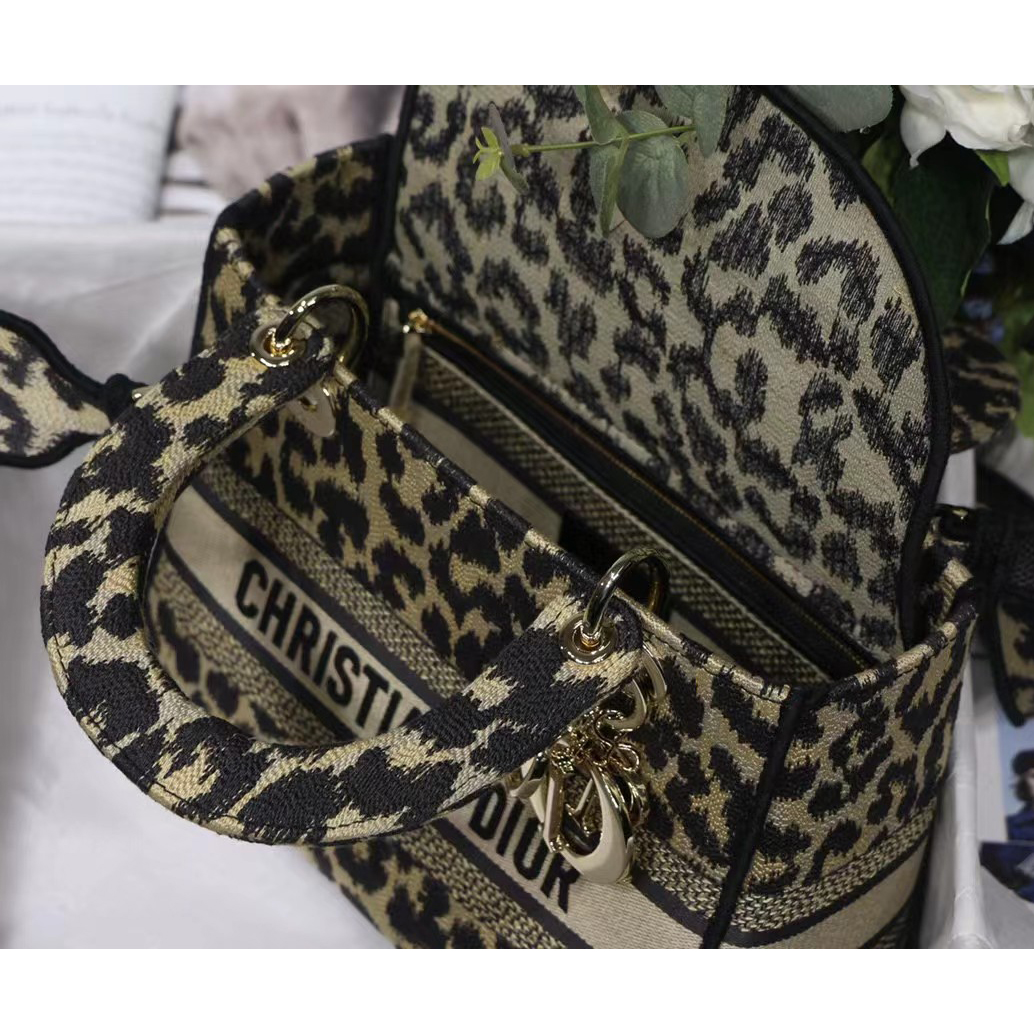 Dior Leopard Print Lady Bag（24-20-11CM） - DesignerGu