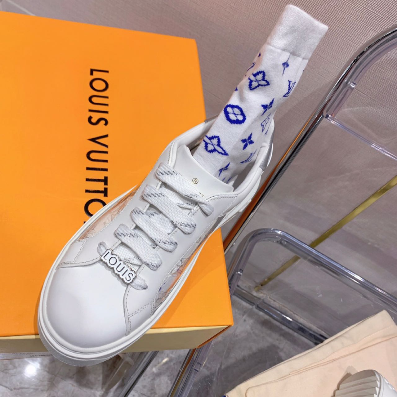 Louis Vuitton Time Out PVC Transparent Logo Sneaker - DesignerGu