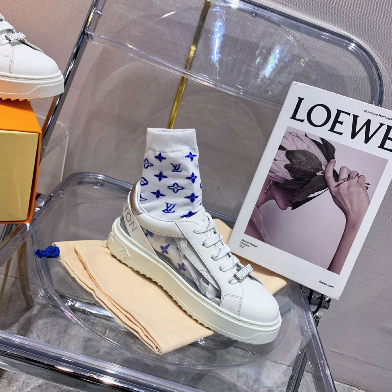 Louis Vuitton Time Out PVC Transparent Logo Sneaker - DesignerGu