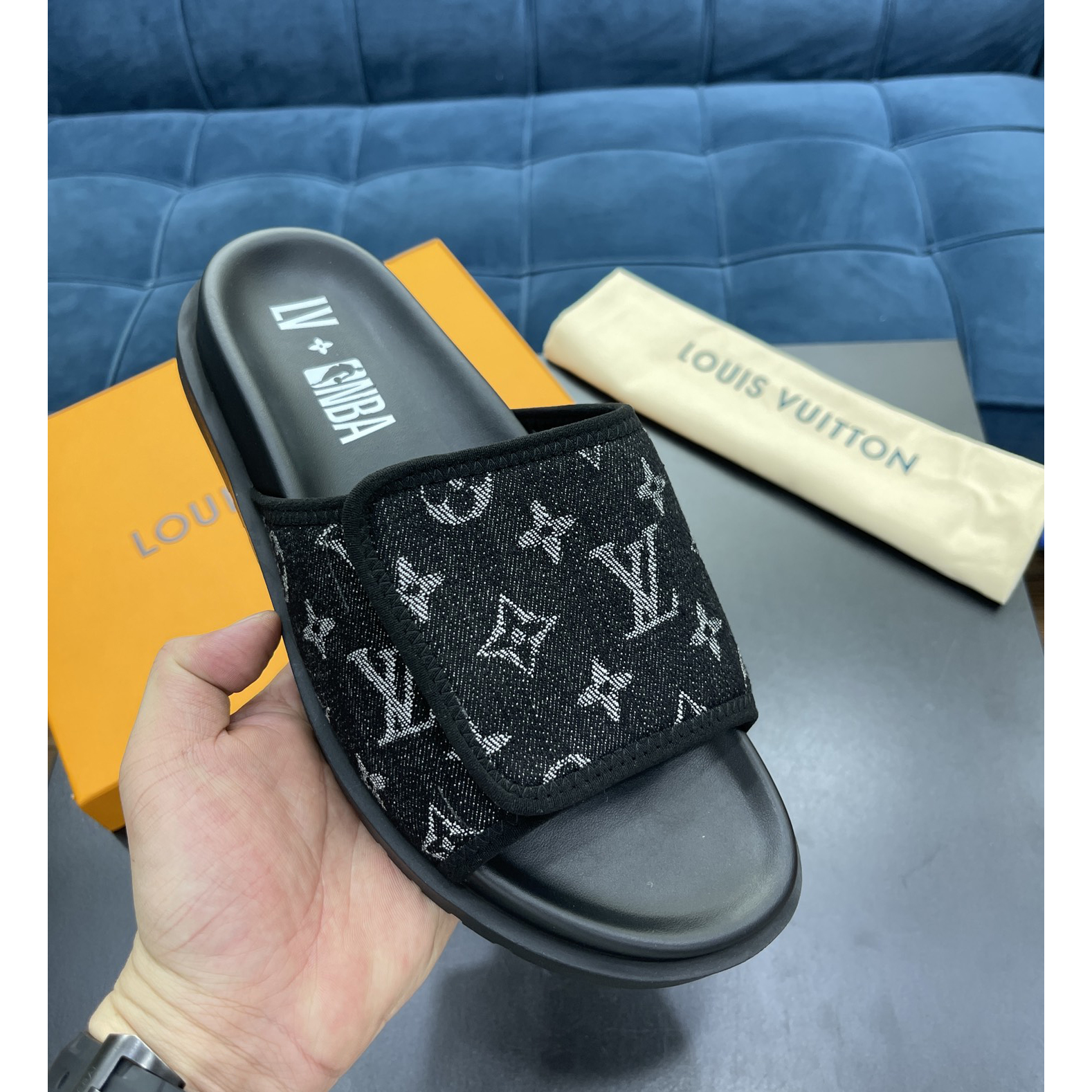 Louis Vuitton x NBA Monogram Slipper - DesignerGu